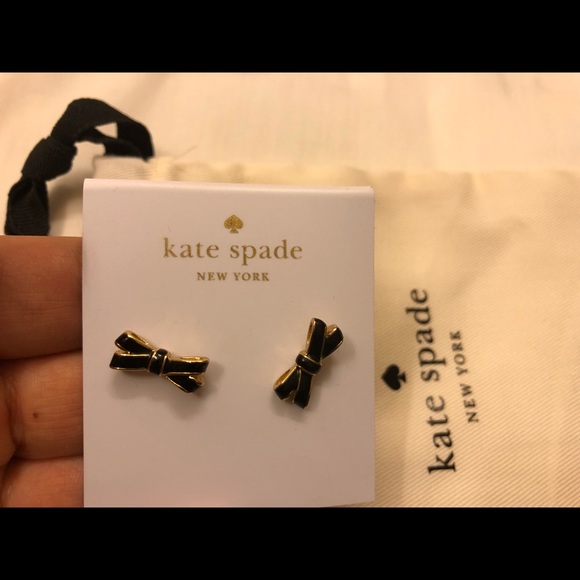 kate spade Jewelry - Kate spade black tie earrings